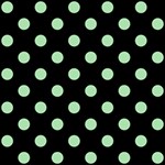 Polka Dots - Celadon Green on Black ScrapBook Page 12  x 12 