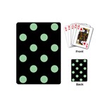Polka Dots - Celadon Green on Black Playing Cards (Mini)