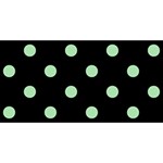 Polka Dots - Celadon Green on Black YOU ARE INVITED 3D Greeting Card (8x4)