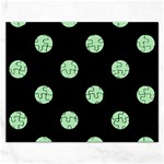 Polka Dots - Celadon Green on Black Jigsaw Puzzle (Rectangular)