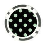 Polka Dots - Celadon Green on Black Poker Chip Card Guard