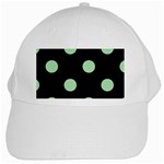 Polka Dots - Celadon Green on Black Black Cap
