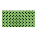 Polka Dots - Black on Dollar Bill Green Satin Wrap