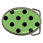 Polka Dots - Black on Dollar Bill Green Belt Buckle