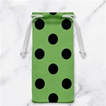 Polka Dots - Black on Dollar Bill Green Jewelry Bag