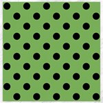 Polka Dots - Black on Dollar Bill Green Canvas 12  x 12 