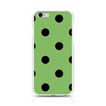 Polka Dots - Black on Dollar Bill Green Apple iPhone 6/6S Silicone Case (Transparent)