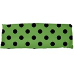 Polka Dots - Black on Dollar Bill Green Body Pillow Case Dakimakura (Two Sides)