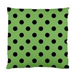 Polka Dots - Black on Dollar Bill Green Standard Cushion Case (Two Sides)