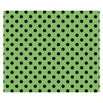 Polka Dots - Black on Dollar Bill Green Double Sided Flano Blanket (Small)