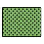 Polka Dots - Black on Dollar Bill Green Fleece Blanket (Small) (One Side)