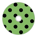 Polka Dots - Black on Dollar Bill Green CD Wall Clock