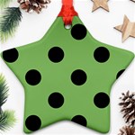 Polka Dots - Black on Dollar Bill Green Ornament (Star)