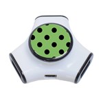 Polka Dots - Black on Dollar Bill Green Portable USB Hub (One Side)