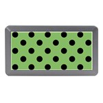 Polka Dots - Black on Dollar Bill Green Memory Card Reader (Mini)