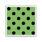 Polka Dots - Black on Dollar Bill Green Memory Card Reader with Storage (Square)