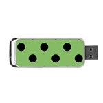 Polka Dots - Black on Dollar Bill Green Portable USB Flash (Two Sides)
