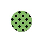 Polka Dots - Black on Dollar Bill Green Golf Ball Marker