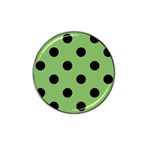 Polka Dots - Black on Dollar Bill Green Hat Clip Ball Marker