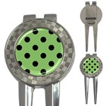 Polka Dots - Black on Dollar Bill Green 3-in-1 Golf Divot