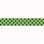 Polka Dots - Black on Dollar Bill Green Small Bar Mat