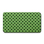 Polka Dots - Black on Dollar Bill Green Medium Bar Mat