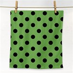 Polka Dots - Black on Dollar Bill Green Face Towel