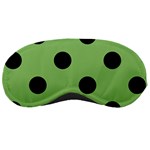 Polka Dots - Black on Dollar Bill Green Sleeping Mask