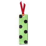 Polka Dots - Black on Dollar Bill Green Small Book Mark