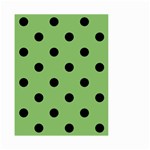 Polka Dots - Black on Dollar Bill Green Small Garden Flag (Two Sides)