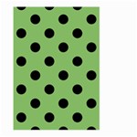 Polka Dots - Black on Dollar Bill Green Large Garden Flag (Two Sides)
