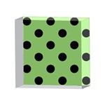 Polka Dots - Black on Dollar Bill Green 4 x 4  Acrylic Photo Block