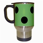 Polka Dots - Black on Dollar Bill Green Travel Mug (Black)