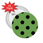 Polka Dots - Black on Dollar Bill Green 2.25  Button (10 pack)