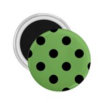 Polka Dots - Black on Dollar Bill Green 2.25  Magnet