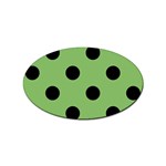 Polka Dots - Black on Dollar Bill Green Sticker Oval (100 pack)