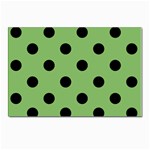 Polka Dots - Black on Dollar Bill Green Postcard 4  x 6 
