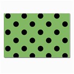 Polka Dots - Black on Dollar Bill Green Postcards 5  x 7  (Pkg of 10)