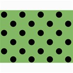 Polka Dots - Black on Dollar Bill Green 5  x 7  Photo Cards