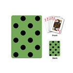 Polka Dots - Black on Dollar Bill Green Playing Cards (Mini)