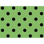 Polka Dots - Black on Dollar Bill Green Birthday Cake 3D Greeting Card (7x5)