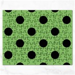 Polka Dots - Black on Dollar Bill Green Jigsaw Puzzle (Rectangular)