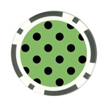 Polka Dots - Black on Dollar Bill Green Poker Chip Card Guard