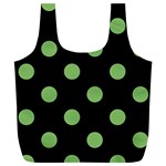 Polka Dots - Dollar Bill Green on Black Full Print Recycle Bag (XL)
