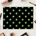 Polka Dots - Dollar Bill Green on Black Cosmetic Bag (XL)