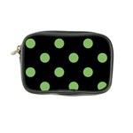 Polka Dots - Dollar Bill Green on Black Coin Purse