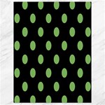 Polka Dots - Dollar Bill Green on Black Canvas 18  x 24 