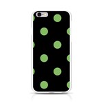Polka Dots - Dollar Bill Green on Black Apple iPhone 6/6S Silicone Case (Transparent)