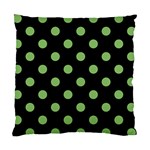 Polka Dots - Dollar Bill Green on Black Standard Cushion Case (Two Sides)