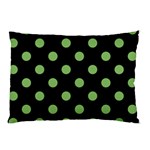 Polka Dots - Dollar Bill Green on Black Pillow Case (Two Sides)